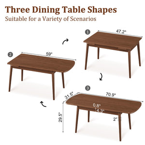 Solid Wood Extendable Dining Table 47" to 71" | Seats 4 to 10 | Walnut