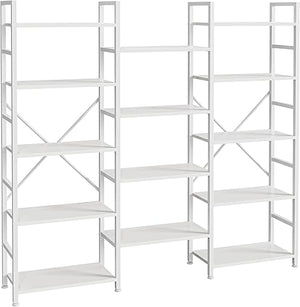 Industrial Ladder Bookshelf with Adjustable Shelves
