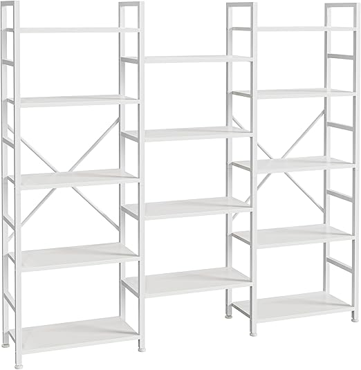 Industrial Ladder Bookshelf with Adjustable Shelves