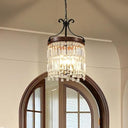 Small Crystal Chandelier 3-Light Farmhouse Pendant