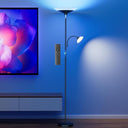 Dual-Zone LED Torchiere Floor Lamp with Remote