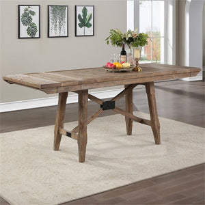 Counter Height Dining Set with Extendable Table and Rustic Chairs