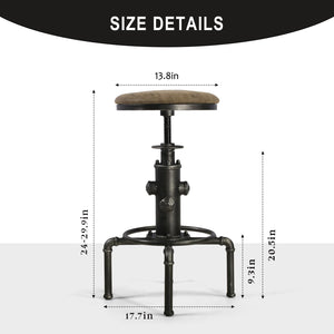 5-Piece Industrial Pub Bar Table & Stool Set