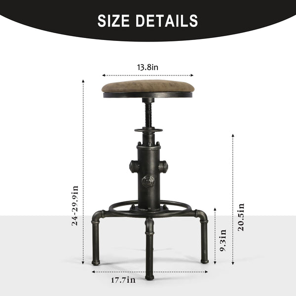 5-Piece Industrial Pub Bar Table & Stool Set