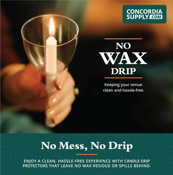 Clear Plastic Candle Drip Protectors – Wax Catchers for Candlesticks