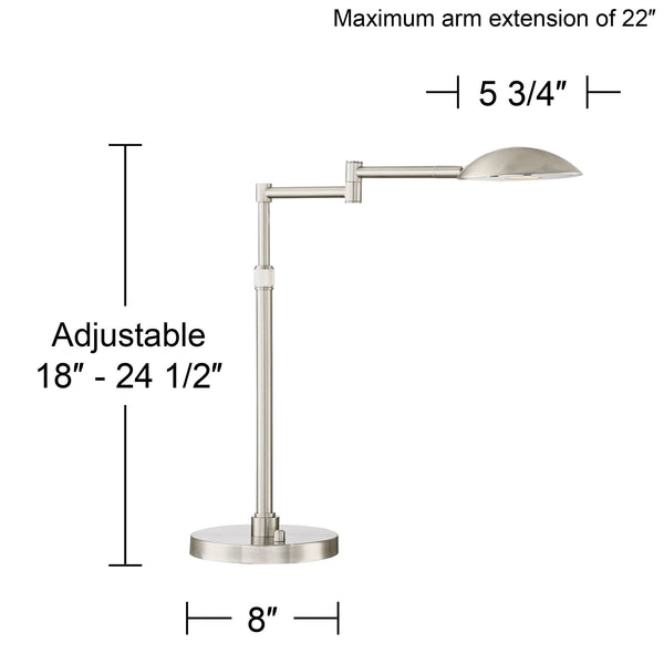LED Swing Arm Desk Lamp with Adjustable Height