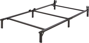 Amazon Basics Metal Bed Frame, 9-Leg Support Base for Box Spring and Mattress, Queen Size, Tool-Free Easy Assembly, 79.5" L x 59.5" W x 7" H, Black