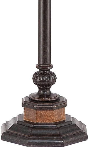 Traditional Bronze Floor Lamp with Linen Shade