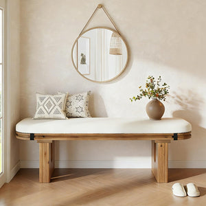 Solid Wood Upholstered Bench 47"