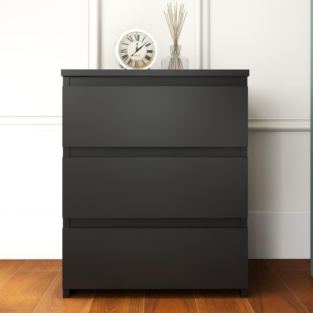 3-Drawer Nightstand with Cut-Out Handles