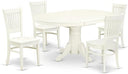 7-Piece Oval Dining Table Set with Butterfly Leaf & 6 Upholstered Chairs