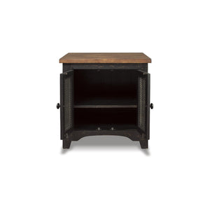 Rustic Farmhouse End Table with Storage Cabinet