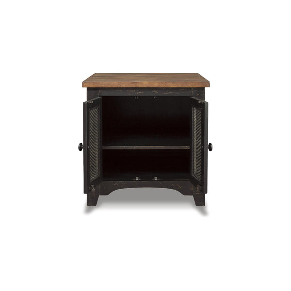 Rustic Farmhouse End Table with Storage Cabinet