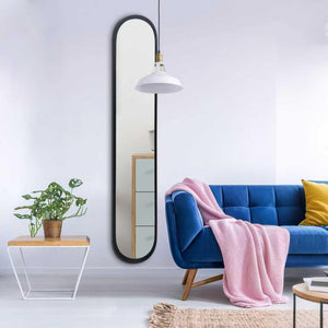 Full Length Oval Wall Mirror with Metal Frame