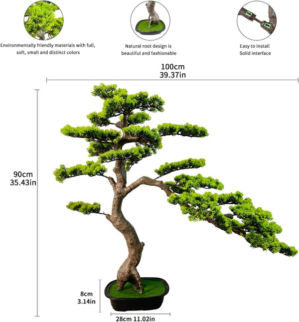 Artificial Bonsai Tree with Ceramic Pot — Indoor Faux Juniper Plant Decor