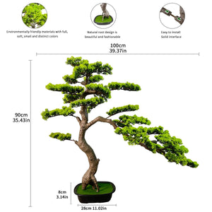 Artificial Bonsai Tree with Ceramic Pot — Indoor Faux Juniper Plant Decor
