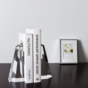 Crystal Bookends Half-Obelisk Design – Set of 2