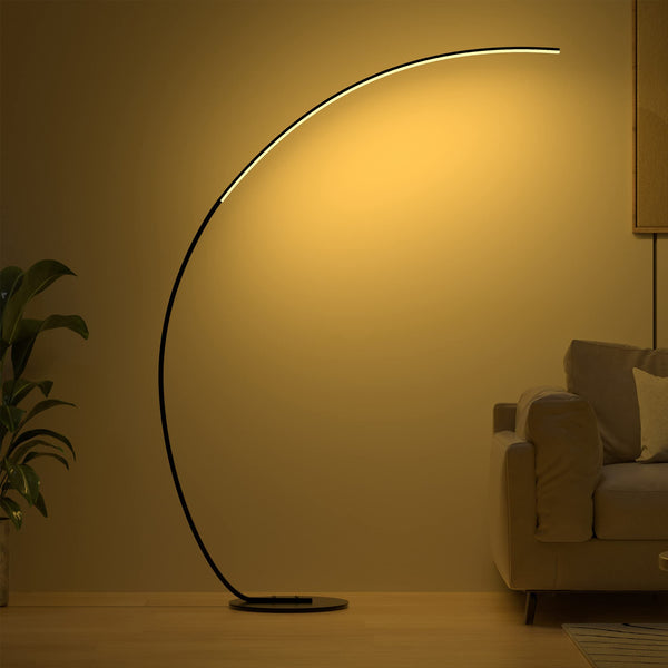 RGBW Arc Floor Lamp with Remote – Dimmable LED Color Changing Standing Lamp