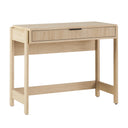 Transitional Writing Desk with Drawer and Reeded Front, 38 Inch