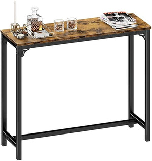 Industrial Metal Wood Bar Table with Sturdy Legs