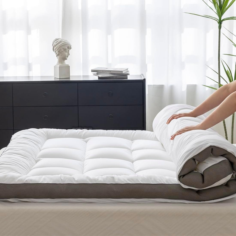 2-Inch Cooling Cotton Mattress Topper with Down Alternative Fill & No-Slip Design