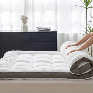 2-Inch Cooling Cotton Mattress Topper with Down Alternative Fill & No-Slip Design