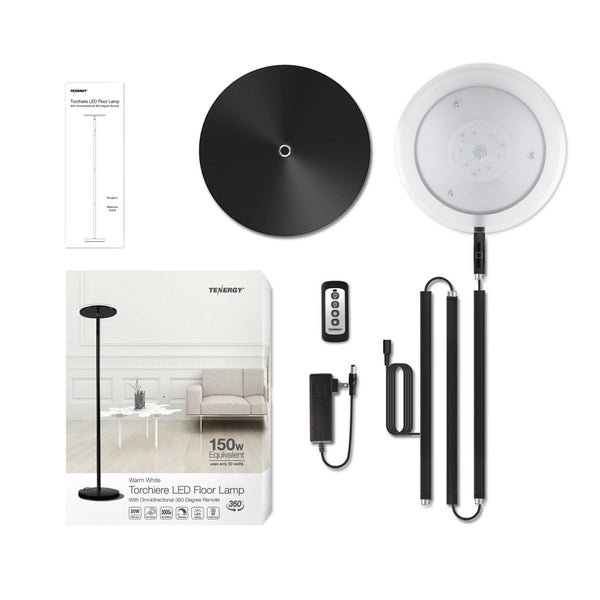 Torchiere LED Floor Lamp with Remote & Touch Dimmer
