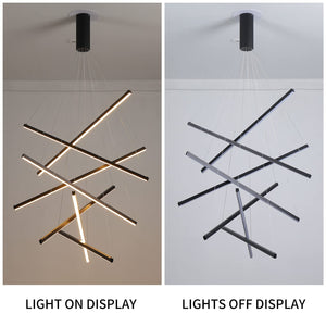 Modern LED Dimmable Chandelier – Black Pendant Light