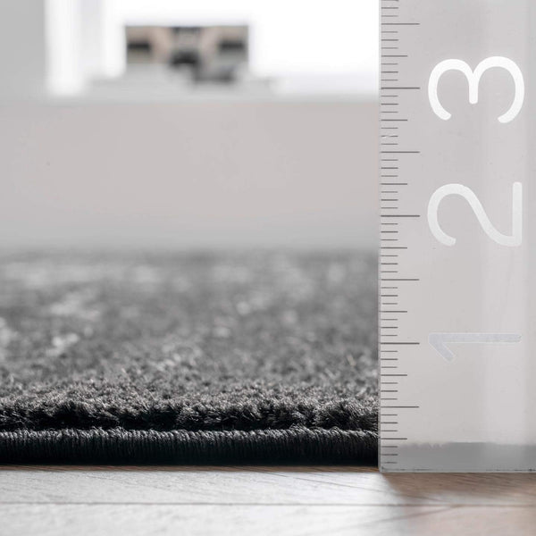 Vintage Medallion Area Rug 10x14 – Polypropylene Indoor Rug, Black & Grey