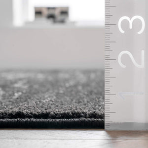 Vintage Medallion Area Rug 10x14 – Polypropylene Indoor Rug, Black & Grey