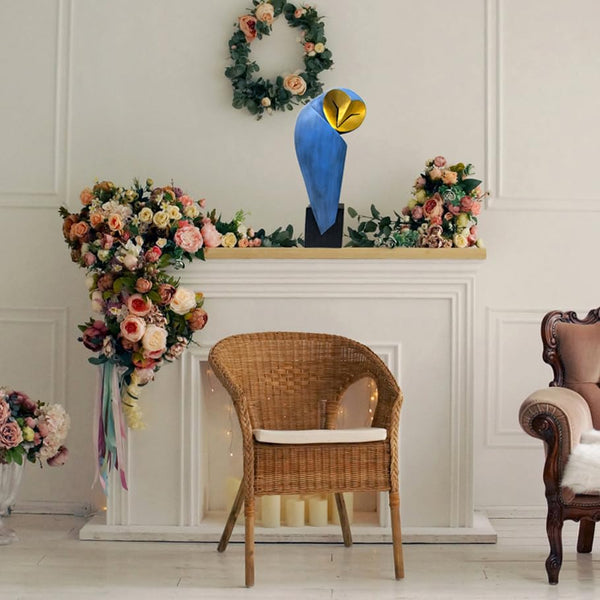 Resin Owl Sculpture – 15-Inch Handmade Home Decor Statue
