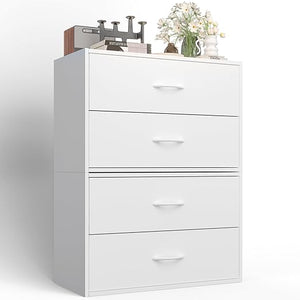2-Drawer Wood Closet Organizer – White Stackable Dresser (6-Pack)