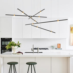 Dimmable LED Chandelier 5-Light Linear Sputnik Pendant
