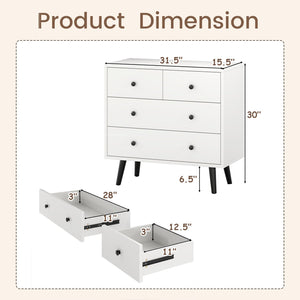 4-Drawer Chest Storage Cabinet with Anti-Tipping Device