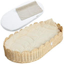Scalloped Rattan Baby Changing Basket with Accessories