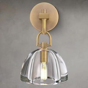 K9 Crystal Wall Sconce with Brass Frame