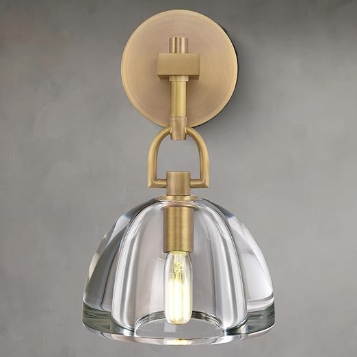 K9 Crystal Wall Sconce with Brass Frame
