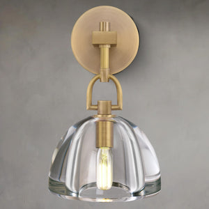 K9 Crystal Wall Sconce – Brass & Black Dimmable Vanity Light
