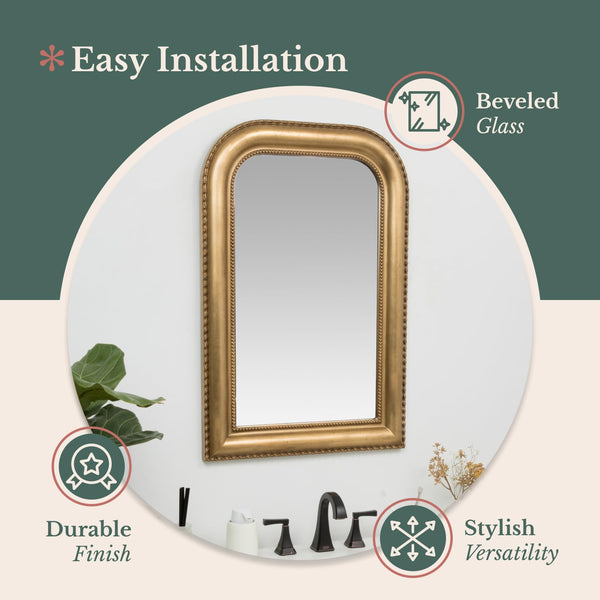 Antique Gold Framed Beveled Wall Mirror