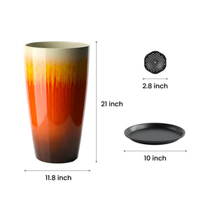 21-Inch Tall Planter Set of 2 – Indoor & Outdoor Large Plant Pots