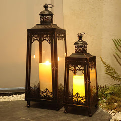 Decorative Outdoor & Indoor Candle Lanterns Set of 2
