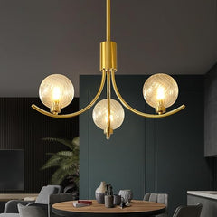 Modern Glass Globe Chandelier – Gold Multi-Light Ceiling Fixture