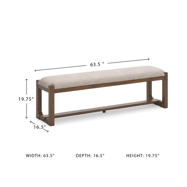 Farmhouse Upholstered Dining Bench with Foam Cushion