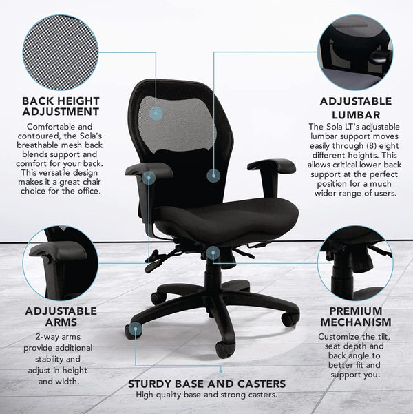 Ergonomic Mid-Back Office Chair with Lumbar Support