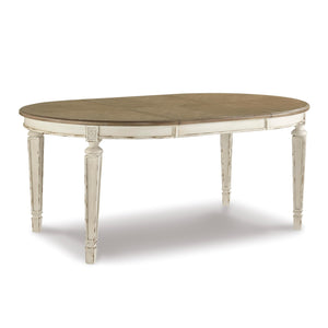 Oval Extension Dining Table with Drop-In Leaf