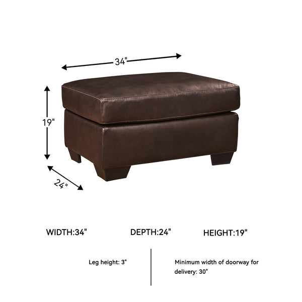 Dark Brown Leather Rectangular Ottoman