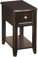Chairside End Table with Drawer and Fixed Shelf
