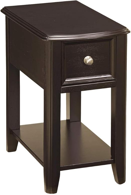 Chairside End Table with Drawer and Fixed Shelf