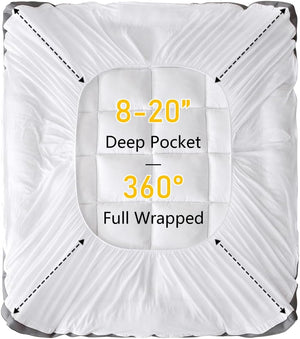 2-Inch Cooling Cotton Mattress Topper with Down Alternative Fill & No-Slip Design