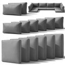 14-Piece Outdoor Patio Cushion Set with Removable Covers